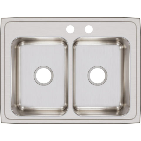 Elkay Lustertone Classic 29" Stainless Steel Kitchen Sink, 50/50 Double Bowl, Lustrous Satin, LR2922MR2