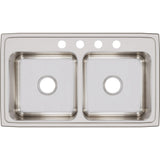 Elkay Lustertone Classic 33" Stainless Steel Kitchen Sink, 50/50 Double Bowl, Lustrous Satin, LR33194