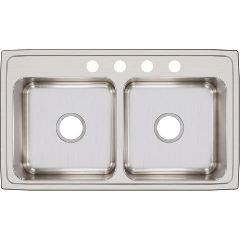 Elkay Lustertone Classic 33" Stainless Steel Kitchen Sink, 50/50 Double Bowl, Lustrous Satin, LR33194