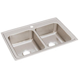 Elkay Lustertone Classic 33" Stainless Steel Kitchen Sink, 50/50 Double Bowl, Lustrous Satin, LR33221 - The Sink Boutique