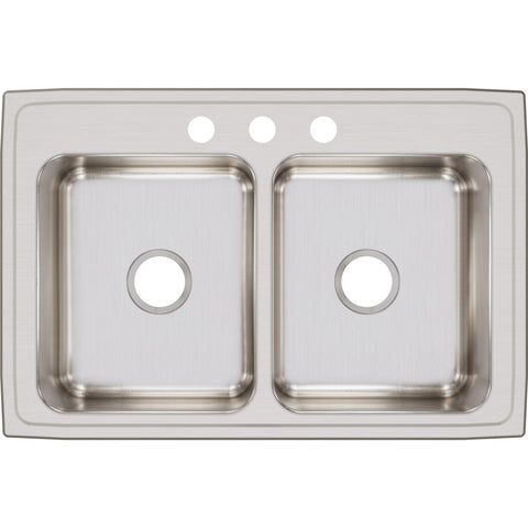 Elkay Lustertone Classic 33" Stainless Steel Kitchen Sink, 50/50 Double Bowl, Lustrous Satin, LR33223