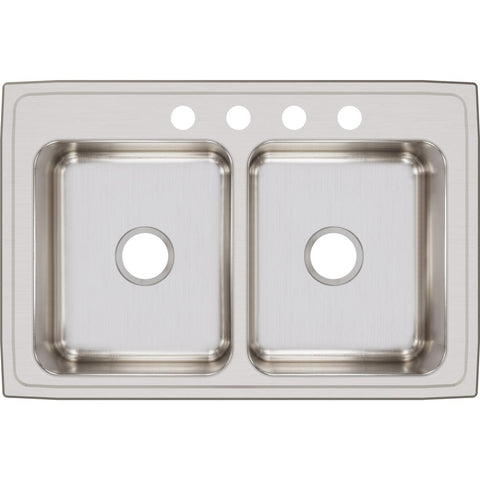 Elkay Lustertone Classic 33" Stainless Steel Kitchen Sink, 50/50 Double Bowl, Lustrous Satin, LR33224