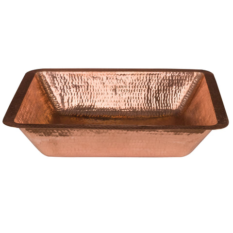 Premier Copper Products 19" Rectangle Copper Bathroom Sink, Polished Copper, LREC19PC