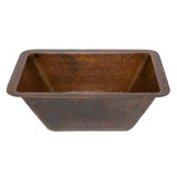 Premier Copper Products 17" Rectangle Copper Bathroom Sink, Oil Rubbed Bronze, LRECDB