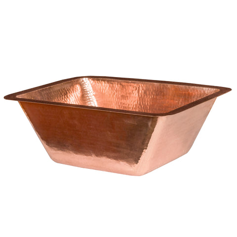 Premier Copper Products 17" Rectangle Copper Bathroom Sink, Polished Copper, LRECPC