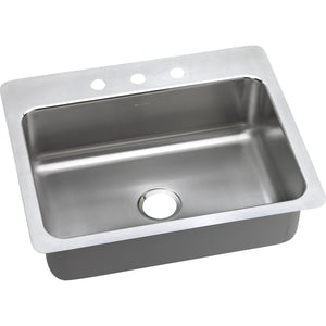 Alternate Image for Elkay Lustertone Classic 27" Stainless Steel Kitchen Sink, 18 Gauge, Lustrous Satin, 3 Faucet Hole, LSR27223