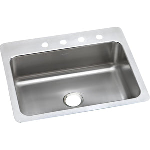 Alternate Image for Elkay Lustertone Classic 27" Stainless Steel Kitchen Sink, 18 Gauge, Lustrous Satin, 1 Faucet Hole, LSR27221