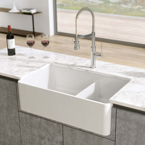 Alternate Image for Latoscana 33" Fireclay Farmhouse Sink, 60/40 Double Bowl, White, LTD3319W