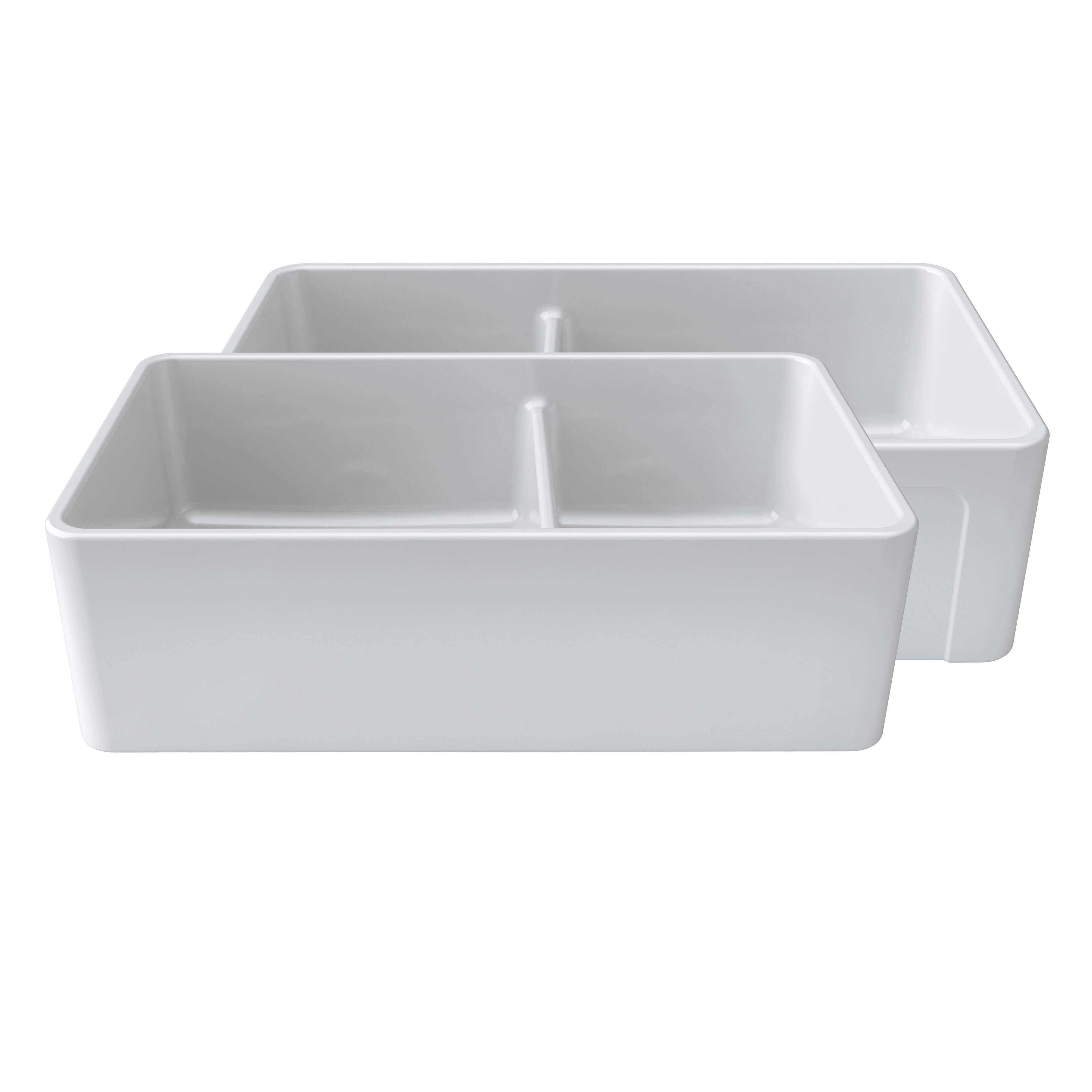 Latoscana 33-IN Fireclay Double Bowl Farmhouse Apron Sink LTD3319W
