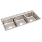 Elkay Lustertone Classic 46" Stainless Steel Kitchen Sink, 33/33/33 Triple Bowl, Lustrous Satin, LTR46223 - The Sink Boutique
