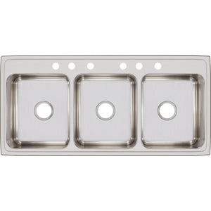 Alternate Image for Elkay Lustertone Classic 46" Stainless Steel Kitchen Sink, 33/33/33 Triple Bowl, 18 Gauge, Lustrous Satin, 6 Faucet Hole, LTR46226