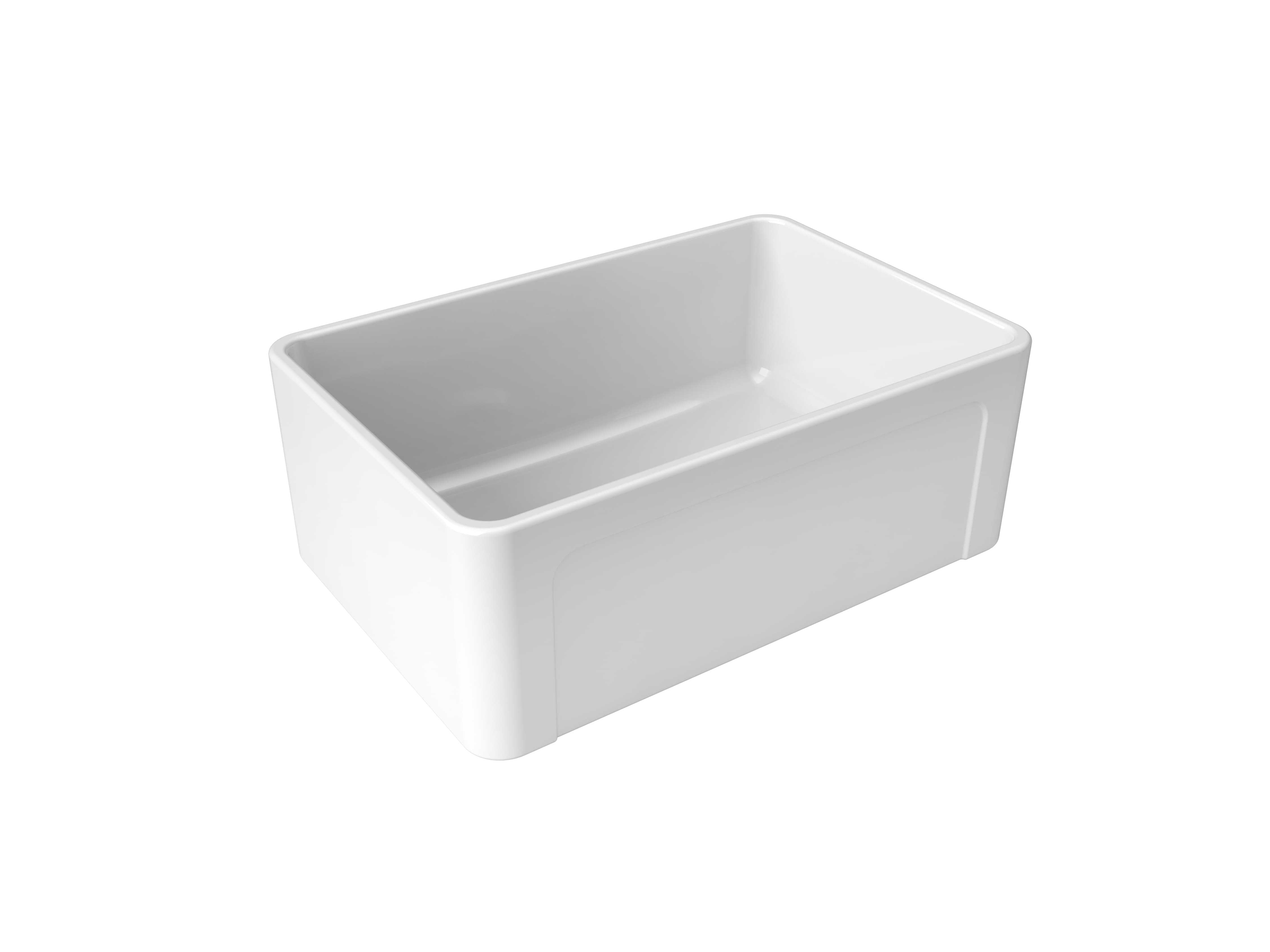 Latoscana 27-IN Fireclay Single Bowl Farmhouse Apron Sink Reversible LTW2718W Angled 2