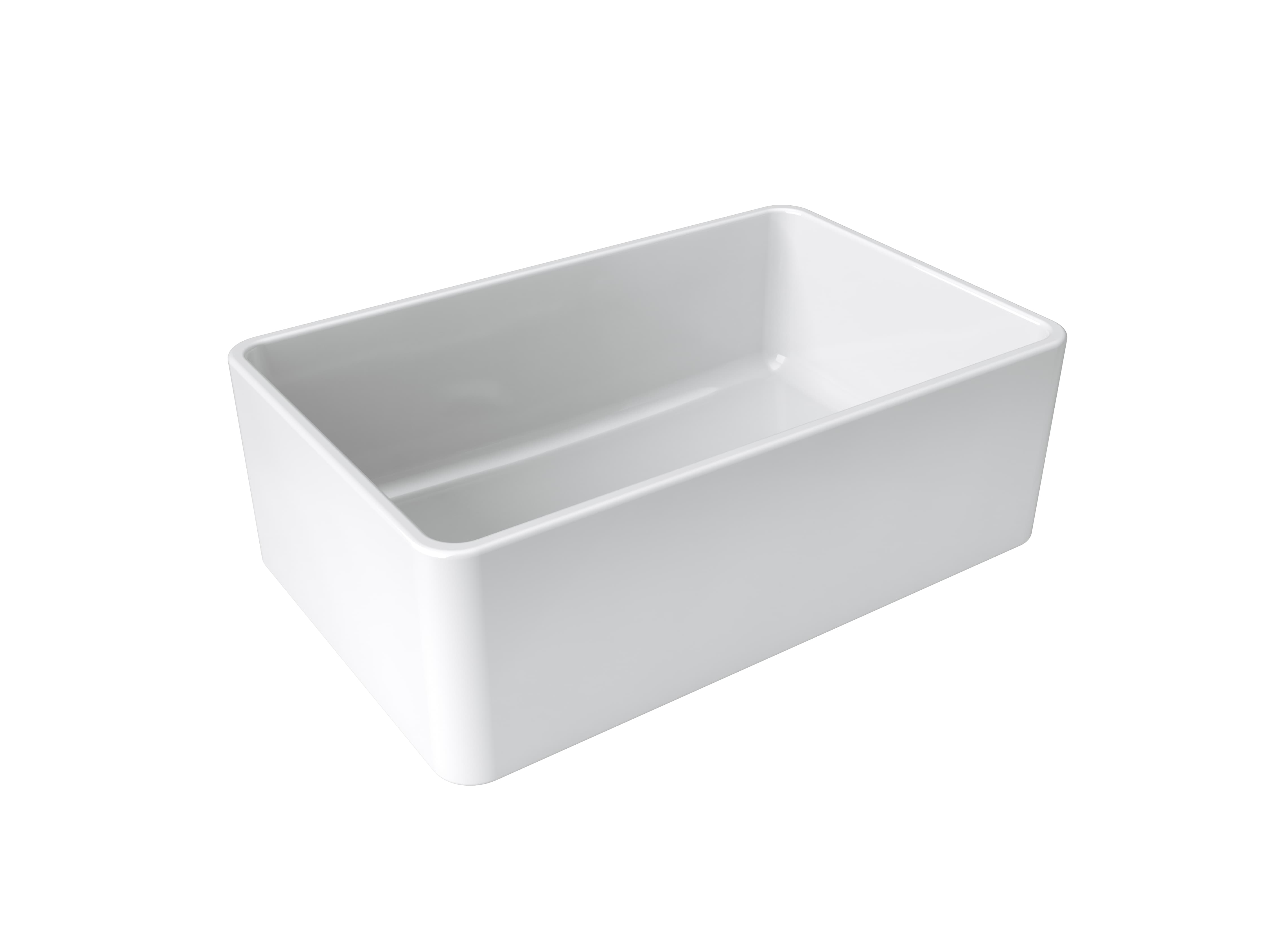 Latoscana 30-IN Fireclay Single Bowl Farmhouse Apron Sink Reversible LTW3019W Angled 1