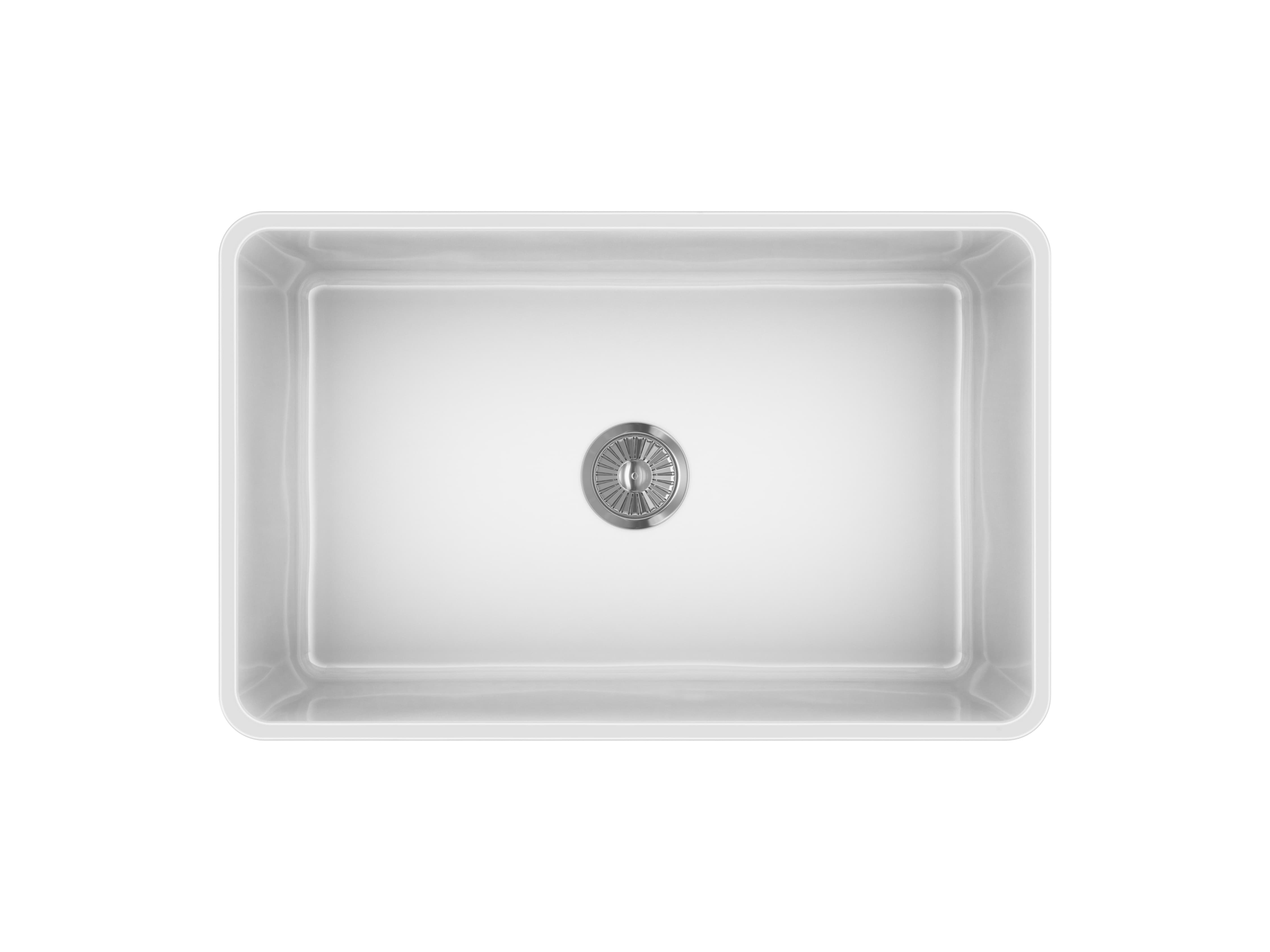 Latoscana 30-IN Fireclay Single Bowl Farmhouse Apron Sink Reversible LTW3019W Top