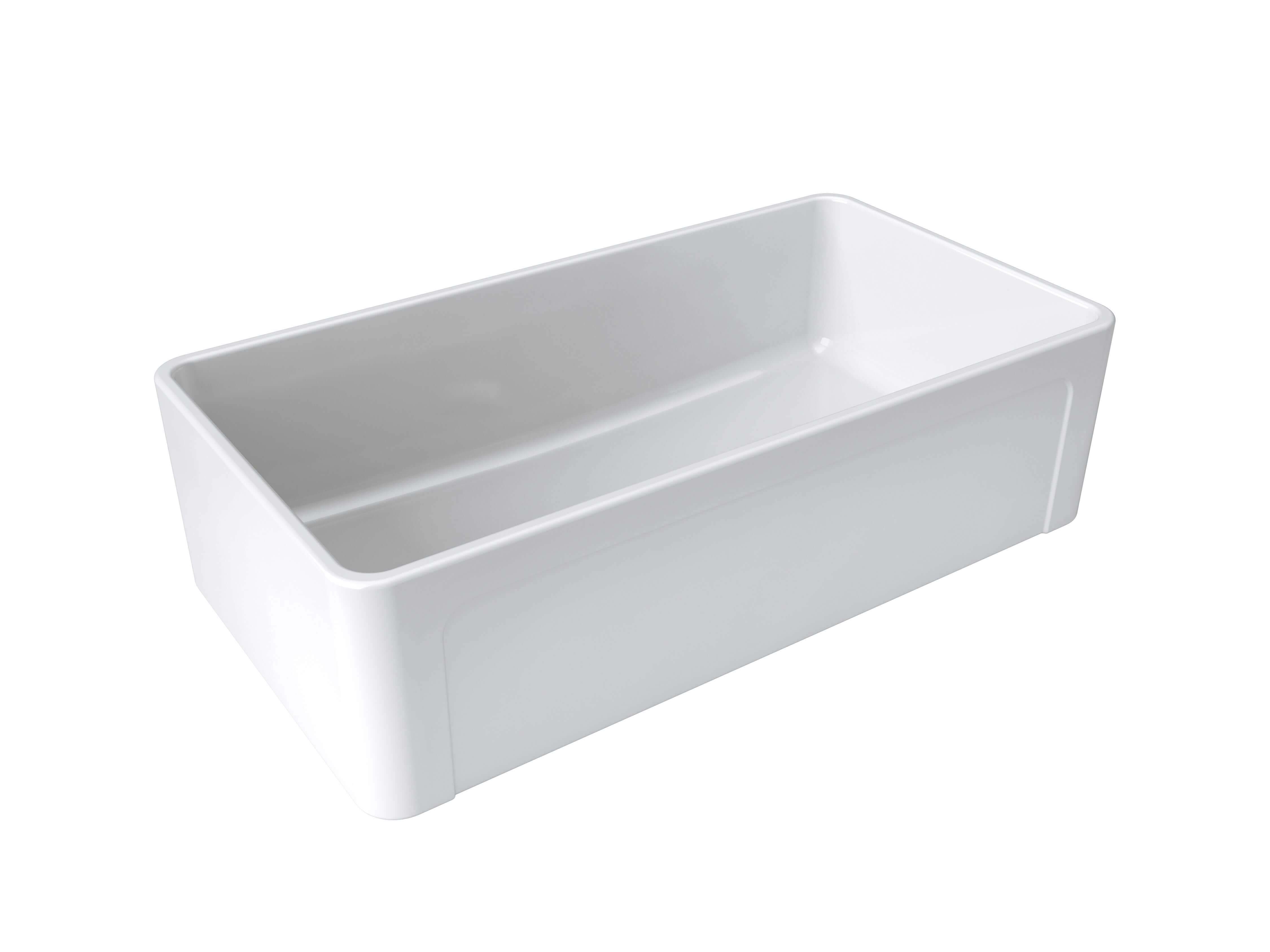 Latoscana 36-IN Fireclay Single Bowl Farmhouse Apron Sink Reversible LTW3619W Angled 2