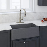LaToscana 33" Farmhouse Sink, Composite Granite, Titanium Grey Metallic, Marmorin Series, LA3319T - The Sink Boutique