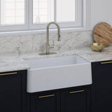 LaToscana 30" Farmhouse Sink, Composite Granite, White,  Marmorin Series, LA3019W - The Sink Boutique