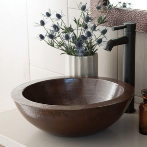 Alternate Image for Native Trails Laguna 16" Round Copper Bathroom Sink, Antique Copper, CPS255