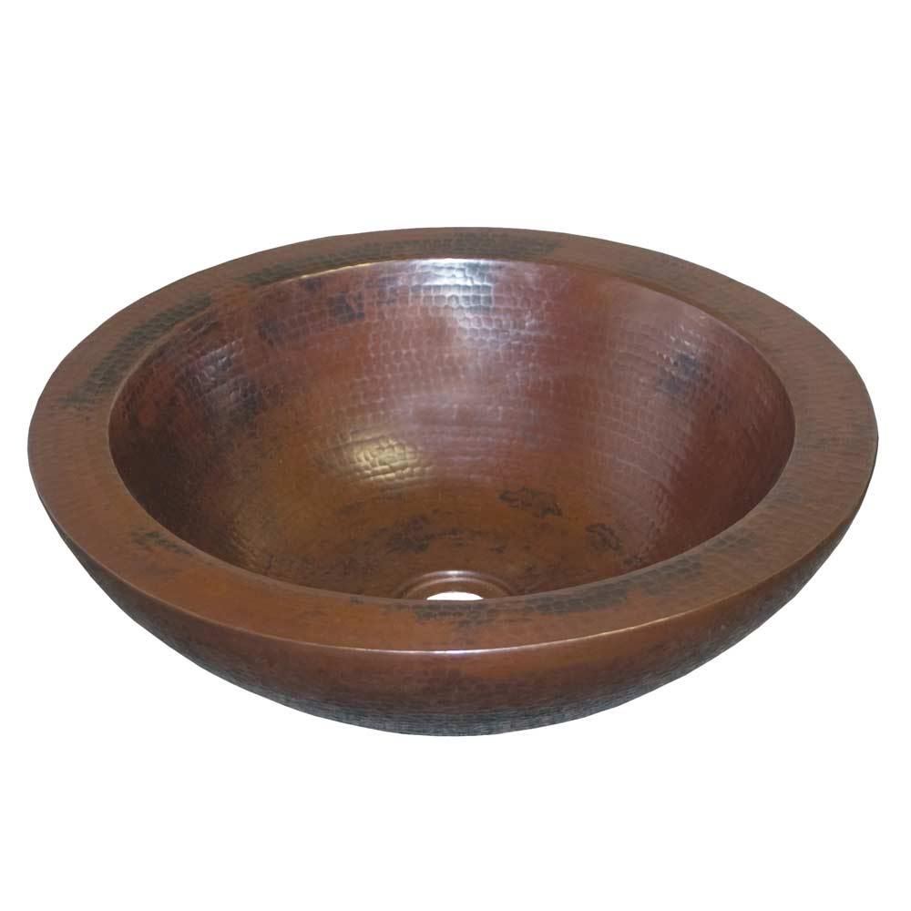 Native Trails Laguna 16" Round Copper Bathroom Sink, Antique Copper, CPS255