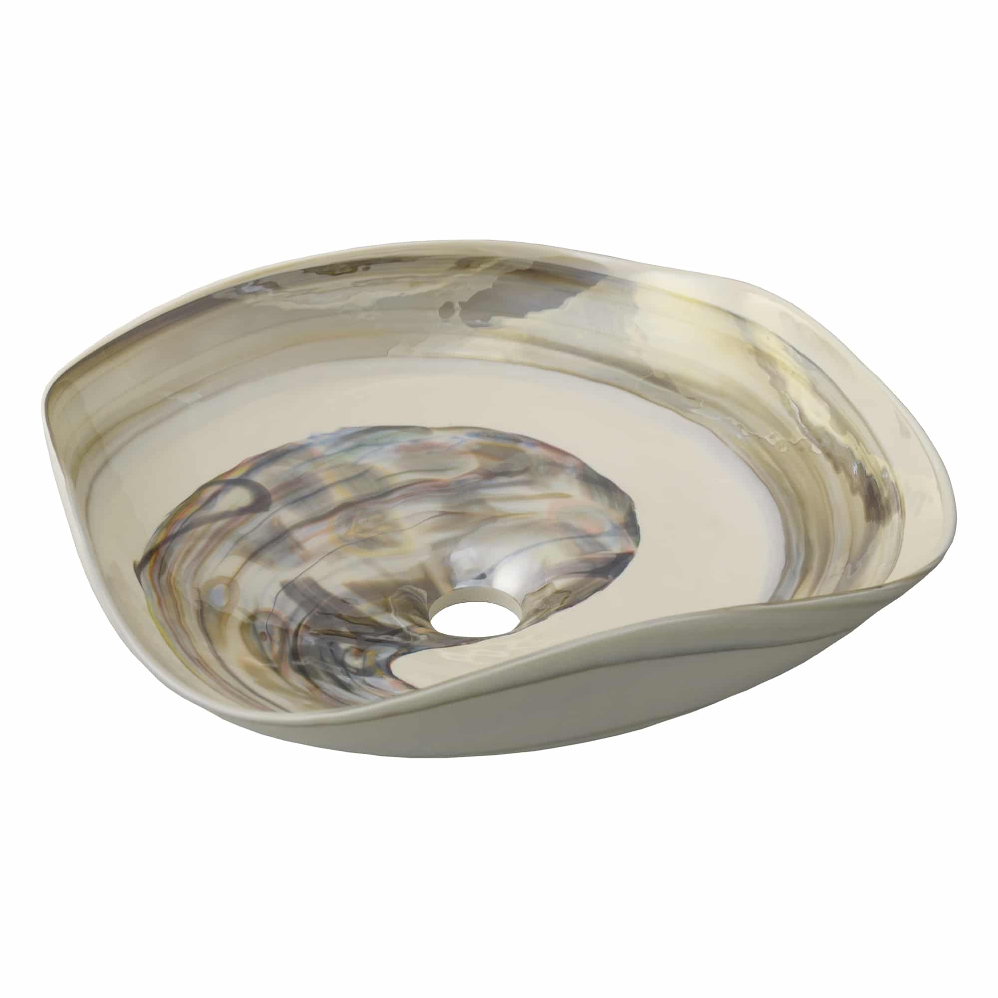 Native Trails 30" Americana Vanity in Whitewash with Carrara Marble Top and Lido in Abalone, Single Faucet Hole, BND30-VB-CT-MG-001