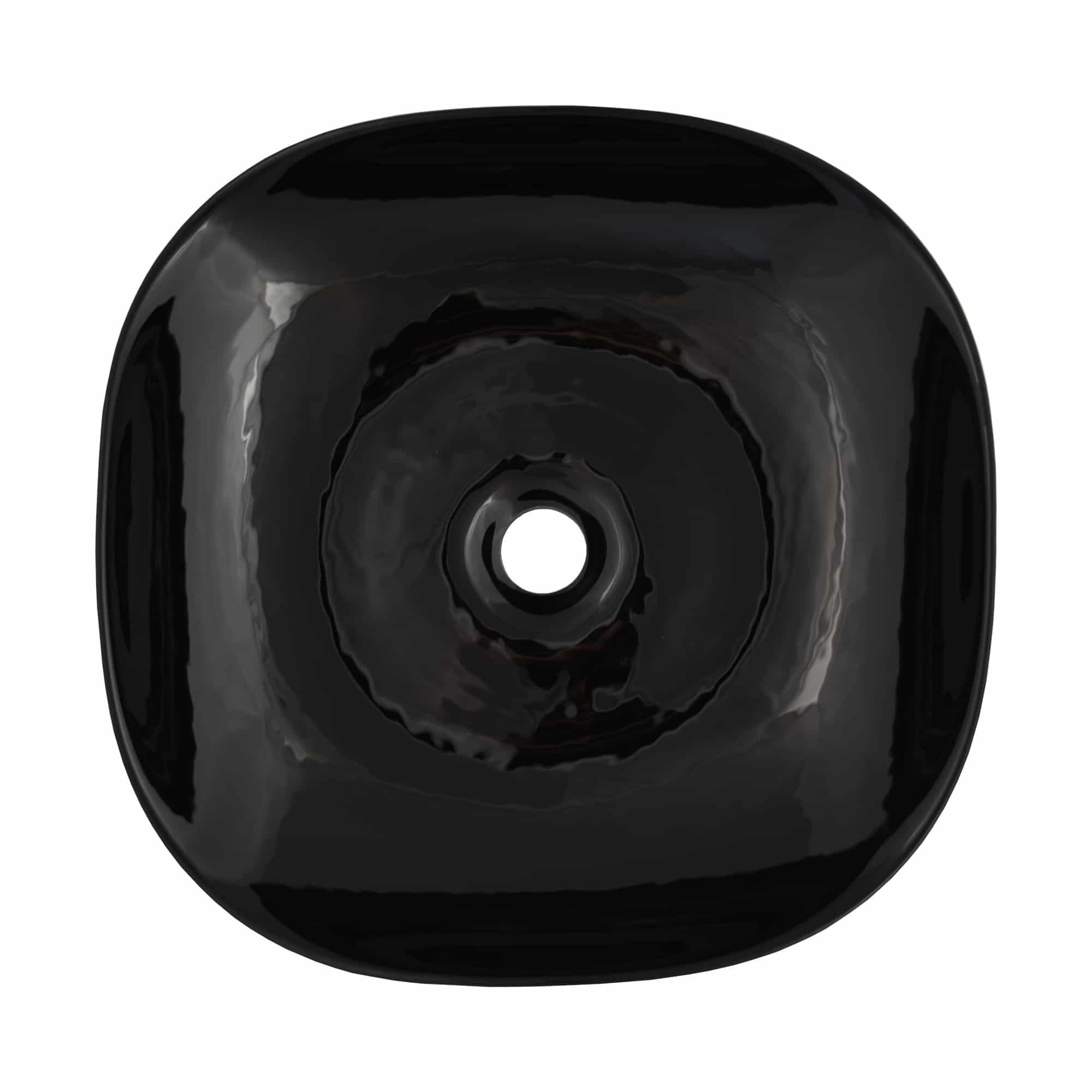 Native Trails Murano 15" Rounded-Square Glass Vessel Bathroom Sink, Abyss, MG1515-AS