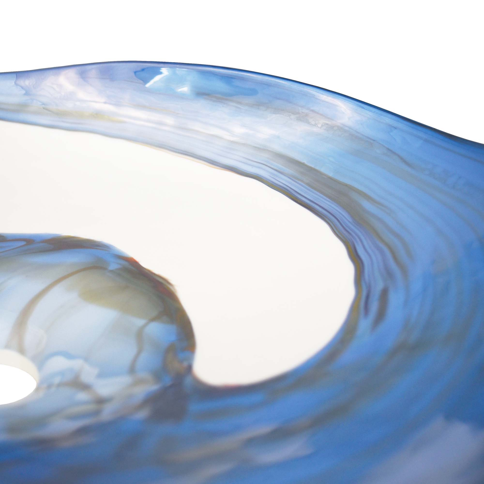 Native Trails Murano 14.75" x 14.75" Round Vessel Glass Bathroom Sink, Marina, MG1515-MA