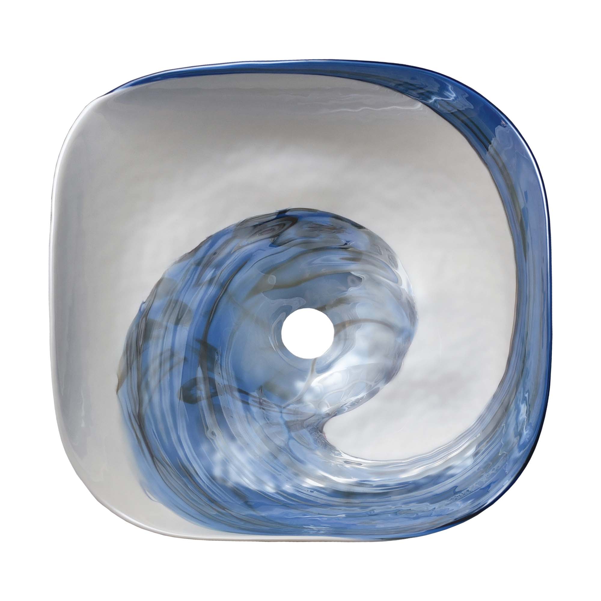 Native Trails Murano 14.75" x 14.75" Round Vessel Glass Bathroom Sink, Marina, MG1515-MA