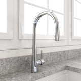 BOCCHI Lugano 1.75 GPM Brass Kitchen Faucet, Modern, Chrome, 2025 0001 CH