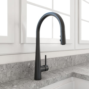Alternate Image for BOCCHI Lugano 1.75 GPM Brass Kitchen Faucet, Modern, Matte Black, 2025 0001 MB