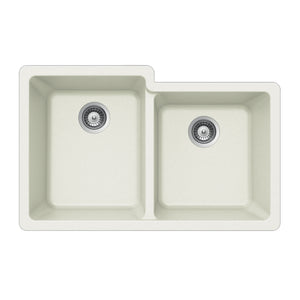 Alternate Image for Houzer 33" Granite Undermount 60/40 Double Bowl Kitchen Sink, Cloud, M-175U CLOUD