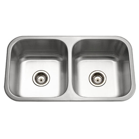 Houzer 32" Stainless Steel Undermount 50/50 Double Bowl Kitchen Sink, MD-3109-1