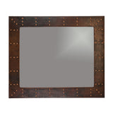 Premier Copper Products 36" Hand Hammered Rectangle Copper Mirror with Hand Forged Rivets, MFREC3631-RI - The Sink Boutique