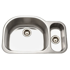 Alternate Image for Houzer 32" Stainless Steel Undermount 80/20 Double Bowl Kitchen Sink, 18 Gauge, MG-3209SR-1