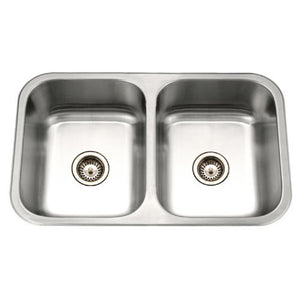 Alternate Image for Houzer 32" Stainless Steel Undermount Large Double Bowl Kitchen Sink, 18 Gauge, MGD-3120-1