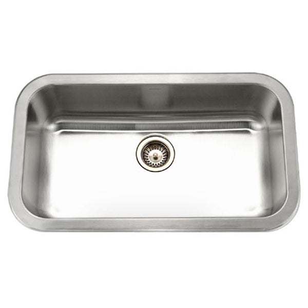 Houzer 33" Stainless Steel Undermount Large Single Bowl Kitchen Sink, MGS-3018-1