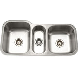 Houzer 40" Stainless Steel Undermount Triple Bowl Kitchen Sink, MGT-4120-1