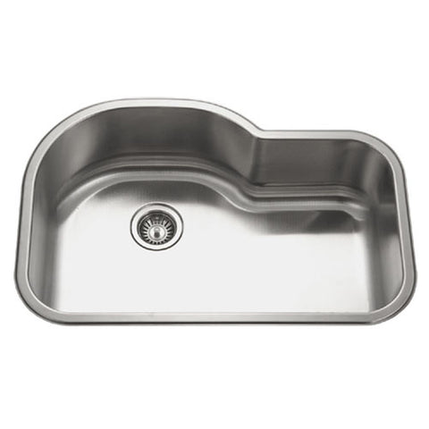 Houzer 32" Stainless Steel Undermount Gourmet Single Bowl Kitchen Sink, MH-3200-1