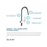 Elkay LKAV1031CR Avado Single Hole Kitchen Faucet with Pull-down Spray and Lever Handle Chrome - The Sink Boutique
