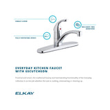 Elkay LK1000CR Everyday Three Hole Deck Mount Kitchen Faucet with Lever Handle and Escutcheon Chrome - The Sink Boutique