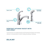 Elkay LK1501CR Everyday Two Hole Deck Mount Kitchen Faucet with Lever Handle and Side Spray Chrome - The Sink Boutique