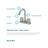 Elkay LKA2475LF 4" Centerset Deck Mount Faucet with Gooseneck Spout and Clear Crystalac Handles Chrome - The Sink Boutique