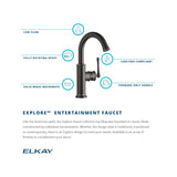 Elkay LKEC2012LS Explore Single Hole Bar Faucet with Forward Only Lever Handle Lustrous Steel - The Sink Boutique