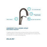Elkay LKHA4032AS Harmony Single Hole Bar Faucet with Pull-down Spray and Forward Only Lever Handle Antique Steel - The Sink Boutique