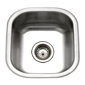 Alternate Image for Houzer 16" Stainless Steel Undermount Club Prep/Large Bar Sink Bar Sink, MS-1708-1