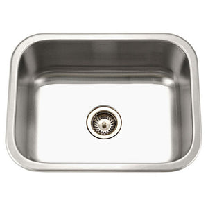 Alternate Image for Houzer 23" Stainless Steel Undermount Single Bowl Kitchen Sink, 18 Gauge, MS-2309-1