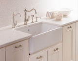 Rohl Shaws 24" Fireclay Single Bowl Farmhouse Apron Kitchen Sink, White, RC2418WH - The Sink Boutique