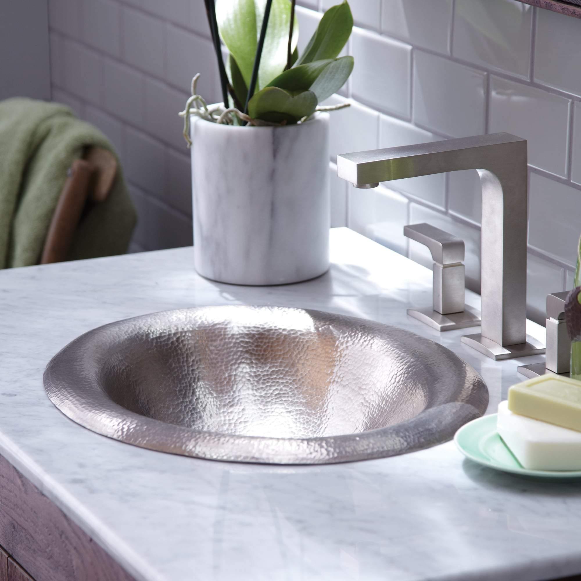 Native Trails Maestro 18" Oval Nickel Bathroom Sink, Brushed Nickel, CPS586