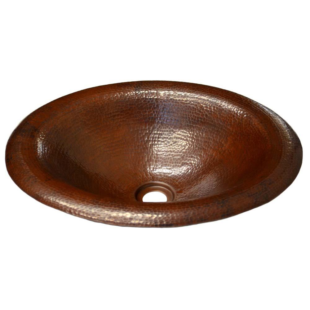 Native Trails Maestro 18" Oval Copper Bathroom Sink, Antique Copper, CPS286