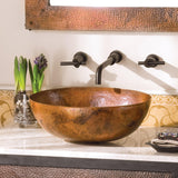 Native Trails Maestro 17" Oval Copper Bathroom Sink, Tempered Copper, CPS369