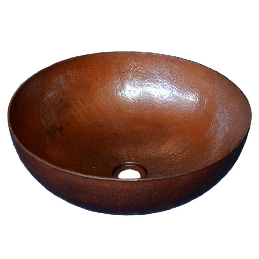 Native Trails Maestro 16" Round Copper Bathroom Sink, Antique Copper, CPS263